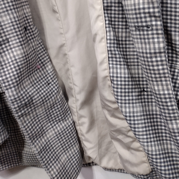 Abercrombie & Fitch Double Breasted Plaid Blazer Women's XL Black White Office - Picture 8 of 9